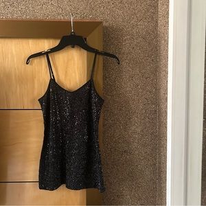 Express Glitter Sequin V-Neck Tank Top, XS, Brand New